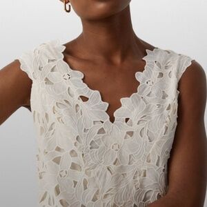 Vince Nouveau Cotton Lace Dress Ivory 14 New